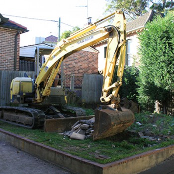 Swimming pool around house – pre excavation