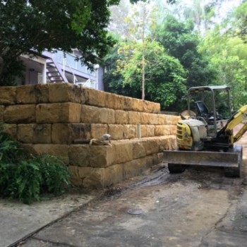 Large Sandstone Block Wall
